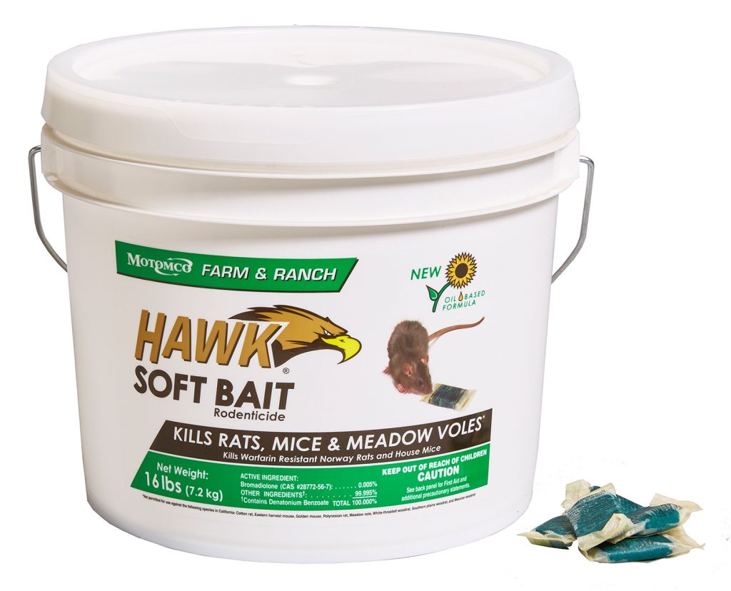 Bucket of Hawk Soft Bait rodenticide