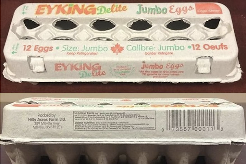 Eyking Delite Jumbo Eggs carton top and side view