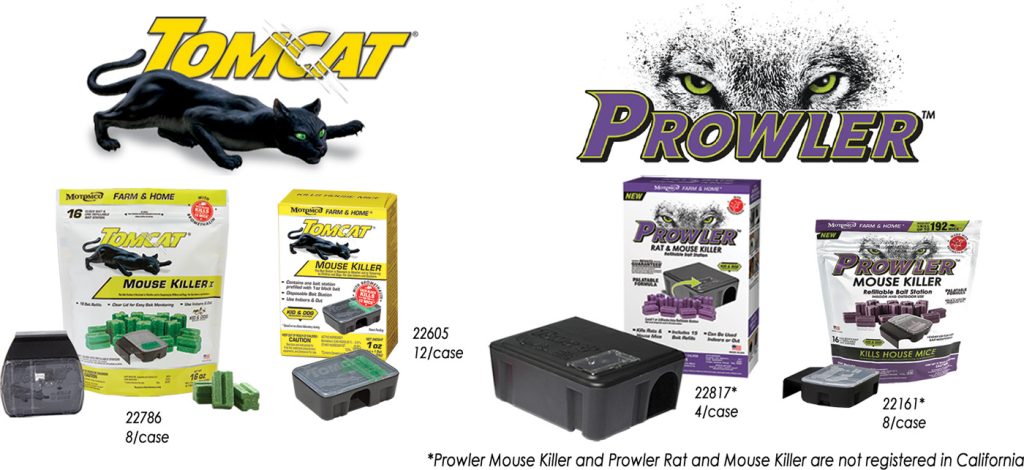 Various small packages of consumer rodenticides